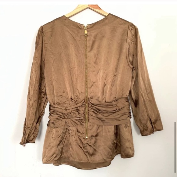 Burberry London Blouse Top Peplum Back Zipper - Picture 6 of 9
